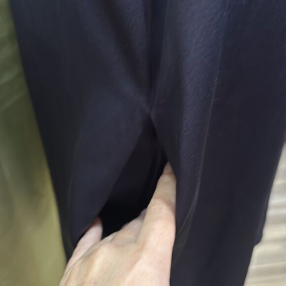 Diane Von Furstenberg satin silk navy Blue Halter Sheath Mini Dress, US10 - Picture 3 of 7